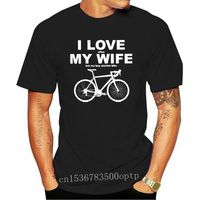 Wholesale Men s T Shirts I Love When My Wife Let s Me Buy Another Bike Funny T Shirt Humor Cotton Biker Bicycle Tees T Shirt Men Plus Si