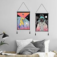 Wholesale Painting Modern Simple Living Room Decorative Painting Moon Phase Background Cloth Meter Box Shielding Cotton Linen Hanging