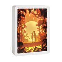 Wholesale Frames Sheets D Picture Frame Shadow Box Anime Couple Poster Display Paper Cut Light Diy Craft Led Lamp Wedding Gifts