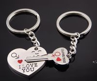 Wholesale Party Favor Metal creative lover keychain I LOVE YOU Heart Key Ring Romantic car Valentine s Day gift Couple I Love You key chain RRA11