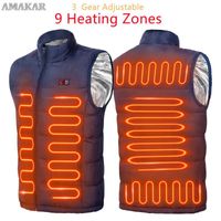 Wholesale Men s Vests Places Heated Vest Men Women Usb Jacket Heating Thermal Clothing Hunting Winter Fashion Heat Black XL XL