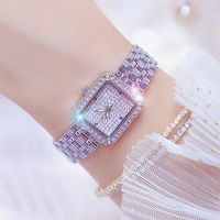 Wholesale SQUARE FASHION SILVER WOMEN BRACELET FEMALE STEEL BELT CLOCK ZEGAREK DAMSKI Wristwatches