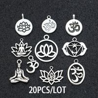Wholesale Antique Silver Plated Yoga Charms Pendant for Jewelry Making Necklace Earrings Bracelet DIY Findings Craft Mix