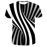 Wholesale Full Body Color Grid Vertigo Hypnotic Print Large Couple Short Sleeve d Geometric Men s T shirt