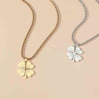 Wholesale Four Leaf Clover Gold Sliver Necklace Stainls Steel Lucky Heart Valentine s gift Pendant Jewelry