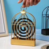 Wholesale newCreative Mosquito Coil Holder Birdcage Shape Summer Day Iron Mosquito Repellent Incenses Rack Plate Home Decoration EWE5203