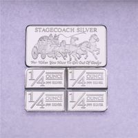 Wholesale 1 oz American Stagecoach Silver Bar High Quality silvering Gold Bullion Silvercoin Non Magnetism Holiday Gift Collection Crafts Null