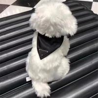 Wholesale Casual Solid Color Dog Apparel Letter Pattern Bib Designer Triangle Card Scarf Personality Silk Dogs Decoration
