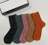 Wholesale Designer Mens Womens Socks Five Pair Luxe Sports Winter Mesh Letter Printed Tiger Wolf Head Sock Embroidery Cotton Man With Box