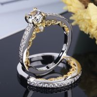 Wholesale Hecheng new gold border inlaid with silver fine brick two piece ring bracelet