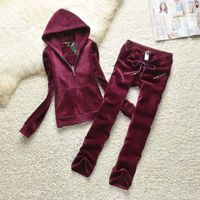 Wholesale Juicy Lovers Mark Double Side Suspected Silver Wool Flowers Women Tracksuits Sporting Suits Jogging Training Packages Winter Sports Clothing Pak