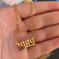 Wholesale Custom Jewelry Special Date Year Number Necklaces for Women Men From to Collares