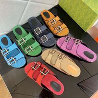 Wholesale 2021 Fashion Quality slipper for woman Luxurys Designers Womens slide Slippers gladiator sandal Six styles Flat Slides Flip Flops with Box size