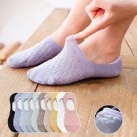 Wholesale Socks Hosiery Pairs Set Female Silicone Non slip Invisible Summer Fan shaped fashion Solid Color Boat Women Cotton Slipper