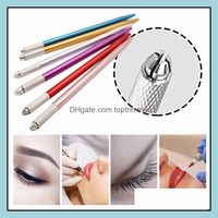 Discount microblade pen Hines Permanent Supply Tattoos Body Art Health & Beauty100Pcs Semi-Permanent 3D Embroidery Makeup Manual Tool Tattoo Eyebrow Microblade Pen