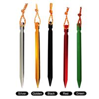 Wholesale 18cm Aluminum alloy Triangular Tent Pegs with Rope Stake Camping Hiking Accessories Outdoor Travel Tents Nails pack