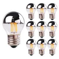 Wholesale Bulbs G45 LED Light Bulb Silver Dripped W K Crown Mirror Filament Lamps Decorative Dimmable Corridor Ceiling E27
