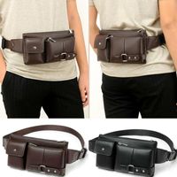 Wholesale Waist Bags Fashion Men Wasit Packs Chest Shoulder Bag PU Leather Sling Crossbody Satchel Backpack