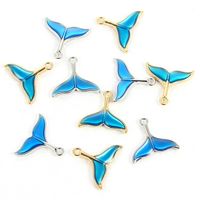 Wholesale 10pcs pretty blue enamel mermaid tail alloy charms handmade pendant diy bracelet earrings necklace jewelry findings mm