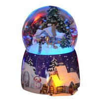 Wholesale Party Decoration Resin Music Box Crystal Ball Snow Globe Glass Home Desktop Decor Valentine Day Gift Lights Sequins Crafts With Snowflakes