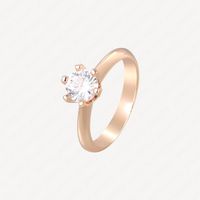 Wholesale Wedding Ring Women Stainless Steel Alloy k Rose Gold Plated Craft Never Fade Not Allergic Diamond Rings Fashion Charm Accessories With Jewelry Pouches