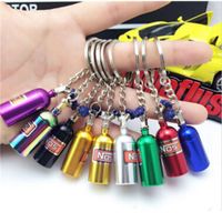 Wholesale NOS Turbo Nitrogen Bottle Metal Key Chain Key Ring Holder Car Keychain Pendant Jewelry for Women Men Unique Mini Keyring