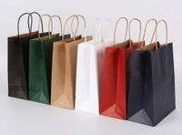 Wholesale Empty Cosmetic Bottles Gift Packaging Paper Bags Black White Brown Red Green Different Sizes Bags Bulk