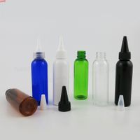 Wholesale 100 x ml Clear Amber White Black Green Blue Empty PET Plastic Bottle With PP Spout Cap cc Packaging Cosmetic Container