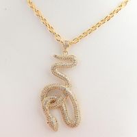 Wholesale Pendant Necklaces Exaggerated Gold plated Coil Snake Choker Necklace For Women Gold Chain Zircon Retro Jewelry Party Fashion Accessories