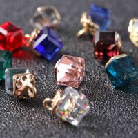 Wholesale yutong Cube Glass Crystal Beads Colors Square Shape mm Hole Austrian Crystal Beads For Bracelet DIY Jewelry Making Tools