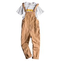 Wholesale GINZOUS jeans Men s loose big pockets cargo bib overalls Casual coveralls Suspenders jumpsuits Khaki Army green pants Fashion designer cut style