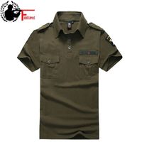 Wholesale Airborne Men s Tshirt Military Style Army Leisure with Epaulets Short Sleeve Tactical T Shirt Uniform Male T shirt Fashion