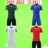 Wholesale Adult kit with shorts soccer jerseys mens sets suit football shirt child Tracksuits red white blue green S XL training wear thai quality kids