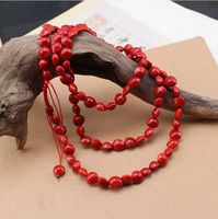 Wholesale 50Pcs Natural Bodhi Necklace Acacia Beans Wristlet Red Jewelry Women Wearing Wholesales Chains