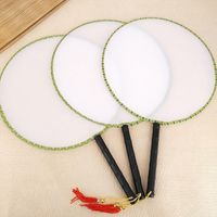 Wholesale 10 Silk Cloth Fan cm Blank Tuan Children s Diy Painting Silk Cloth Plastic Hand Handle Round Other Home Decor