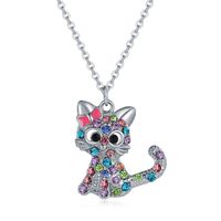 Wholesale Jewelry color kitten Necklace Pendant Christmas children s Day cartoon animal gift