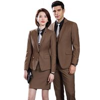 Wholesale Men s Suits Blazers Tailor Suit Both For Men Women Office Business Camel Formal Stretch High Quality Blazer Pant Vest Set Unisex Team Work