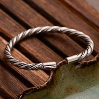 Wholesale Authentic Sterling Silver Cuff Bracelets Bangle Twisted Wire Thai Bracelet For Women And Men Manchette Argent