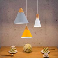 Wholesale Table Lamps Modern Dining Room Pendant Lights Indoor Bedroom Colorful Restaurant Coffee Lighting Iron solid Wood E27 Base Hbl4