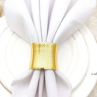 Wholesale Hotel Metal Napkin Ring Western Food Gold Napkins Rings Wedding Banquet Party Dinner Table Decoration Towel Holder Buckle RRA9838