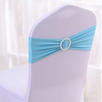 Wholesale Spandex Lycra Wedding Chairs Cover Sash Bands Party Birthday Chair buckle sashe Decoration ZWL433