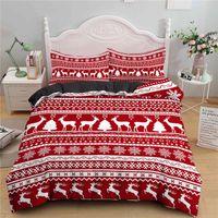 Wholesale 3d Santa Snowman Duvet Cover With Pillowcases Merry Christmas Bedclothes Queen King Size Home Decor Comforter Bedding Set