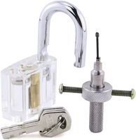 Wholesale Transparent padlock with disc holder lock pick shaped key tool locksmith training skill tool set