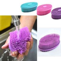 Wholesale Bath Brush Silicone Massage Scrubber Multifunction Bathroom Babies Body Cleaning Skin Exfoliating Scrubbing Tool For Home