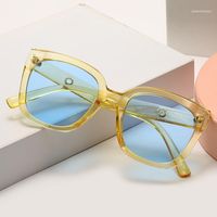 Wholesale Ladies Square Plate Sunglasses With Big Frame Fashion Personality And Bright Floating Legs