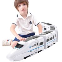 Wholesale Diecast Model Cars Harmony Railcar Simulation High speed Railway Train Pretend Toy For Boys Electric Sound Light Puzzle Educational