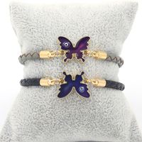 Wholesale Enamel Butterfly Heart Owl infinity charm bracelet Thermochromic Temperature Emotion sensing Changing Color leather bracelets for women kids fashion jewelry