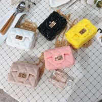 Wholesale 2021 Summer Mini Jelly Bag Single Shoulder Korean Lingge Chain Pvc Change Women s