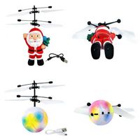 Wholesale Flyings Toys Christmas gift Santa Flying Ball Luminous Kid s Flight Balls Electronic Infrared Induction Aircraft Remote Control Toy LED Light CO17