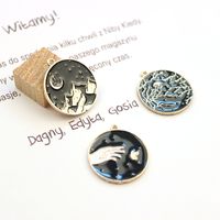 Wholesale 10pcs pack Black Style Moon Mountain Tree Metal Charms Earring DIY Fashion Jewelry Accessories